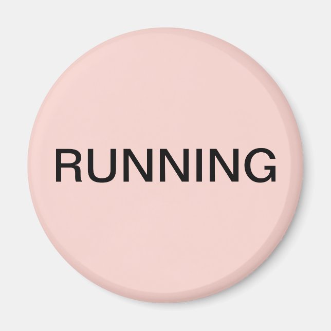 Running blush pink dishwasher magnet (Front)