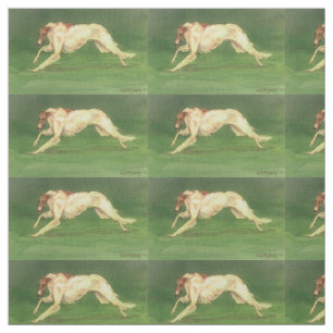 Running Borzoi Dog Art Fabric