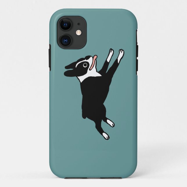 Running Boston Terrier - Customisable Colour Case-Mate iPhone Case (Back)