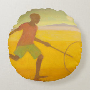 Running Boy 2010 Round Cushion