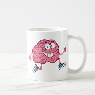 Running Brain Cartoon Character Coffee Mug