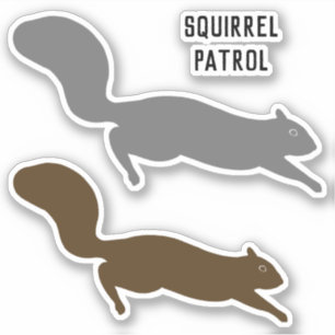 Running Brown and Grey Squirrels Vinyl Stickers