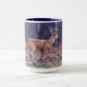 Running Buck Deer Wild Animal Art Mug Cup