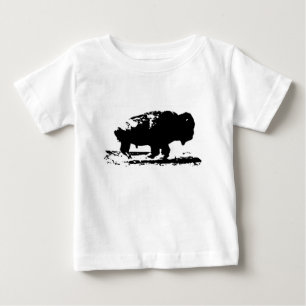 Running Buffalo Bison Pop Art Baby T-Shirt