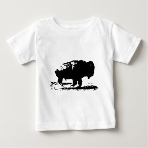 Running Buffalo Bison Pop Art Baby T-Shirt