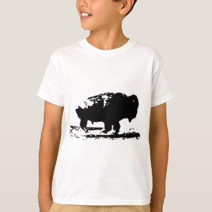 Running Buffalo Bison Pop Art T-Shirt