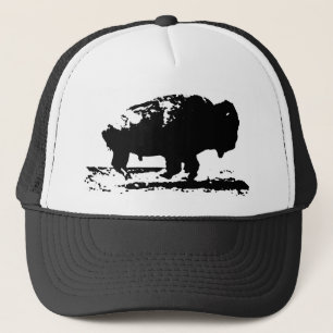 Running Buffalo Bison Pop Art Trucker Hat