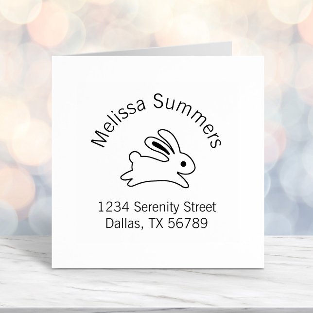 Running Bunny Rabbit Address Self-inking Stamp (Creator Uploaded)