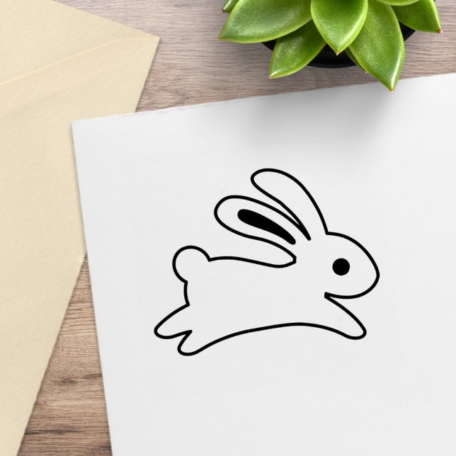 Running Bunny Rabbit Colour Me Rubber Stamp (Creator Uploaded)