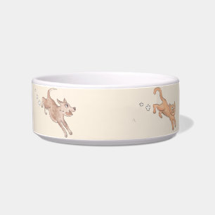 Running Cat & Dog Pet Bowl