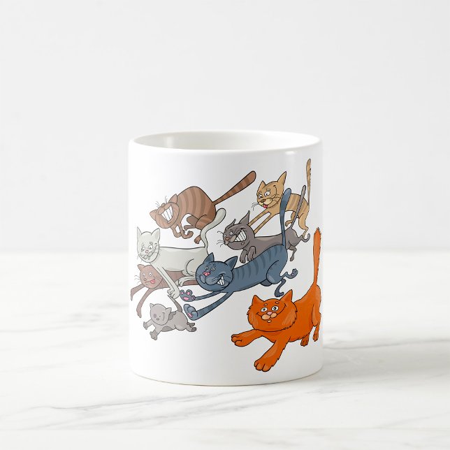 Running Cats Pattern Whimsical Kittens Coffee Mug (Creator Uploaded)