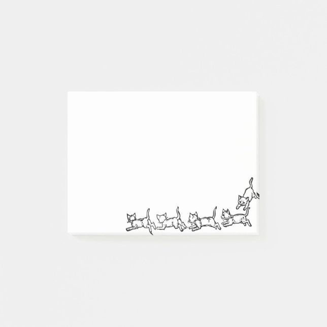 Running cats post-it notes (Front)