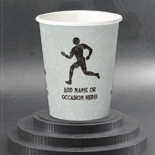 Running Champ race or fitness theme - your text on Paper Cups