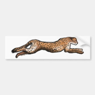 Running Cheetah Art Bumper Sticker