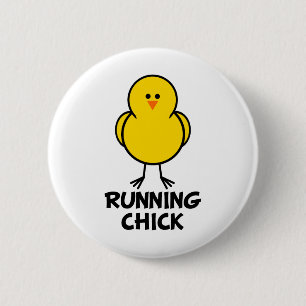 Running Chick 6 Cm Round Badge