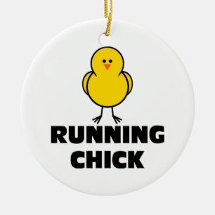 Running Chick Ceramic Tree Decoration