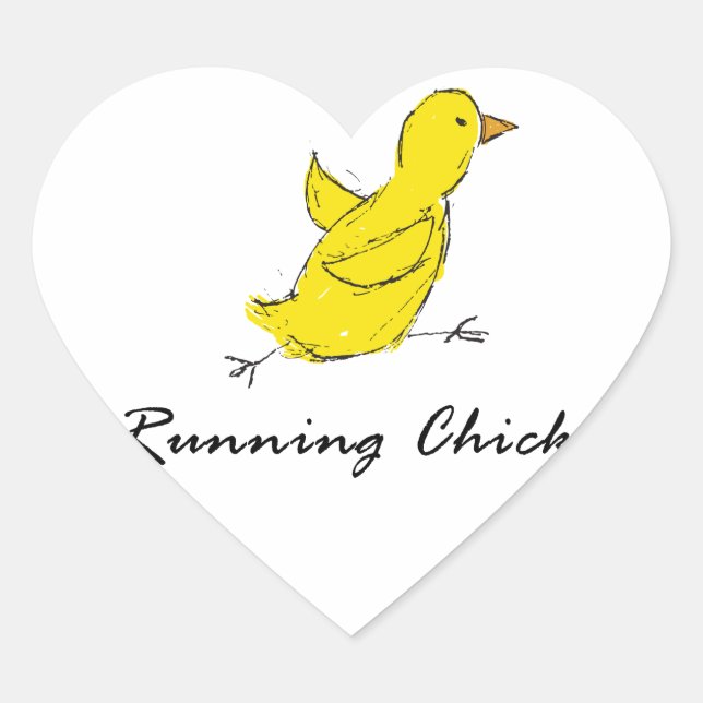 Running Chick Heart Sticker (Front)