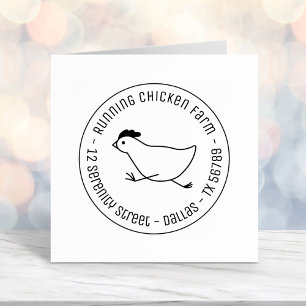 Running Chicken Business Address Egg Carton Self-inking Stamp
