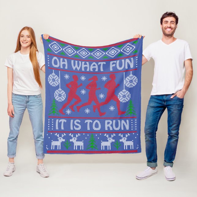 Running Christmas Gift Idea What Fun It Is To Run Fleece Blanket (In Situ)