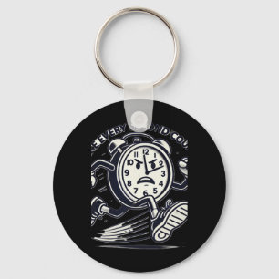 Running Clock Make Every Second Count Sticker  Key Ring