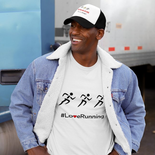 Running coach fun custom name trucker hat (Creator Uploaded)