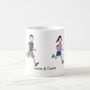 Running couple - personalised cartoon mug