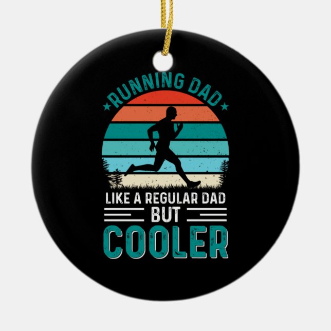 Running Dad Ceramic Tree Decoration (Front)