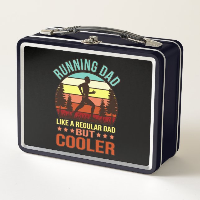 Running Dad Definition Half Marathon Runner Fitnes Metal Lunch Box (Front)