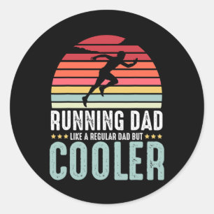 Running Dad Funny Marathon Runner Father's Day Dis Classic Round Sticker