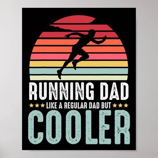 Running Dad Funny Marathon Runner Father's Day Dis Poster (Front)