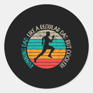 Running Dad S Biathlon Runner Marathon For Fathers Classic Round Sticker