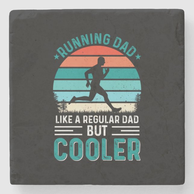 Running Dad Stone Coaster (Front)