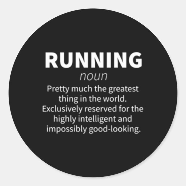 Running Definition 5K Marathon Runner Classic Round Sticker (Front)