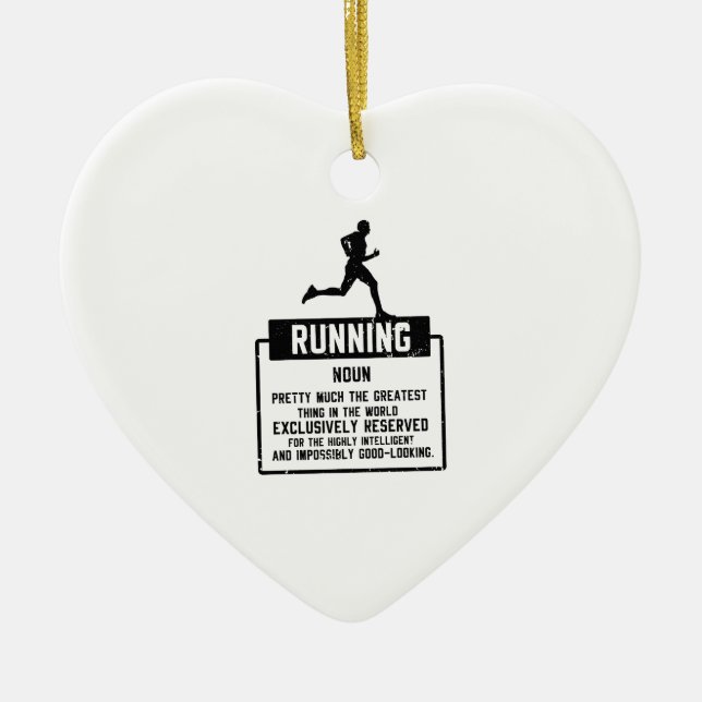 Running Definition Ceramic Tree Decoration (Front)