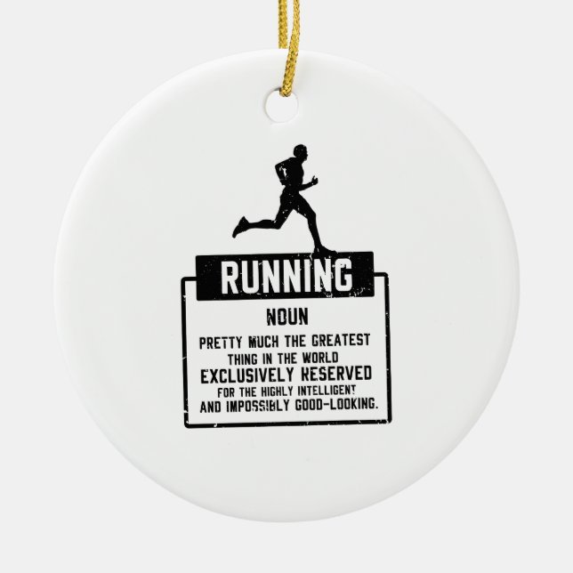 Running Definition Ceramic Tree Decoration (Front)