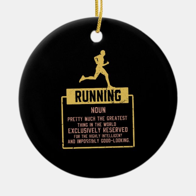 Running Definition Ceramic Tree Decoration (Front)