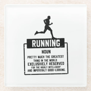 Running Definition Glass Coaster