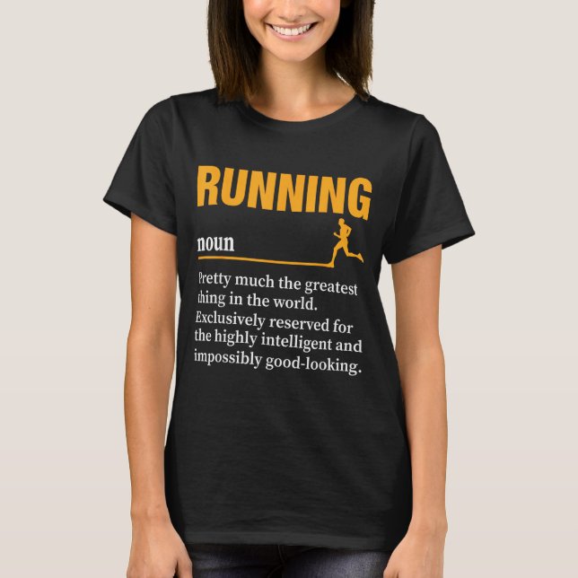 Running Definition Humor Marathon Funny Athlete Ru T-Shirt (Front)