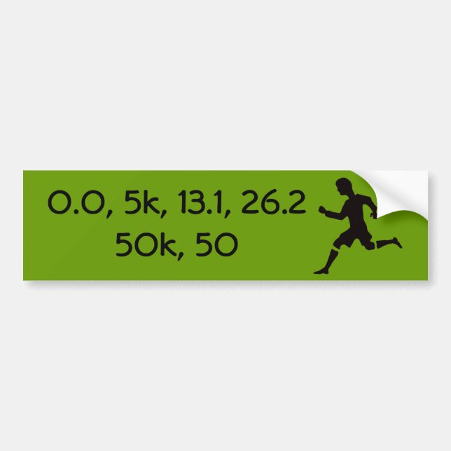 Running distances bumper sticker (Front)