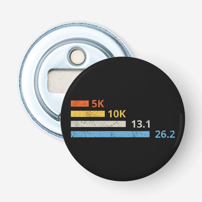 Running Distances I - 5K 10K 13.1 26.2 Marathoner Bottle Opener (Front)
