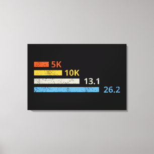 Running Distances I - 5K 10K 13.1 26.2 Marathoner Canvas Print