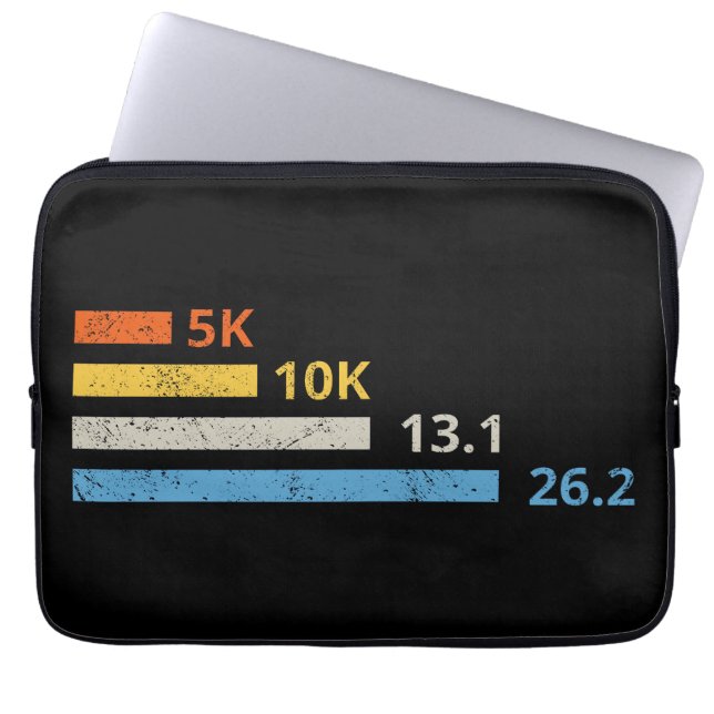 Running Distances I - 5K 10K 13.1 26.2 Marathoner Laptop Sleeve (Front)