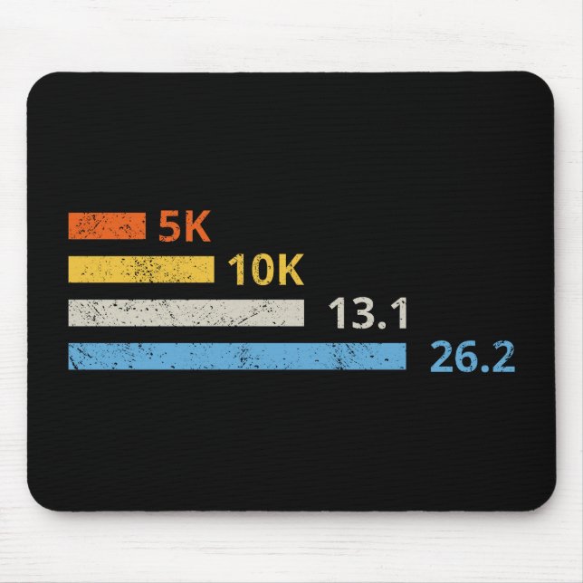 Running Distances I - 5K 10K 13.1 26.2 Marathoner Mouse Mat (Front)