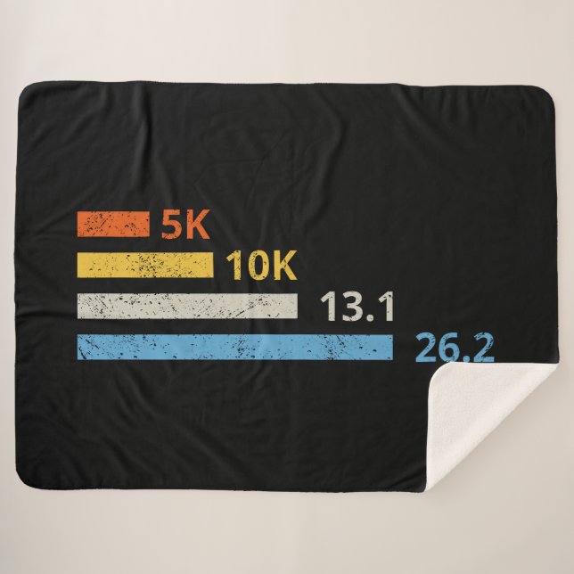 Running Distances I - 5K 10K 13.1 26.2 Marathoner Sherpa Blanket (Front (Horizontal))