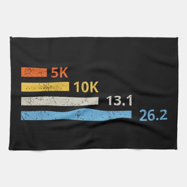 Running Distances I - 5K 10K 13.1 26.2 Marathoner Tea Towel (Horizontal)