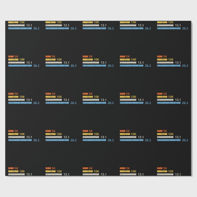 Running Distances I - 5K 10K 13.1 26.2 Marathoner Wrapping Paper (Flat)