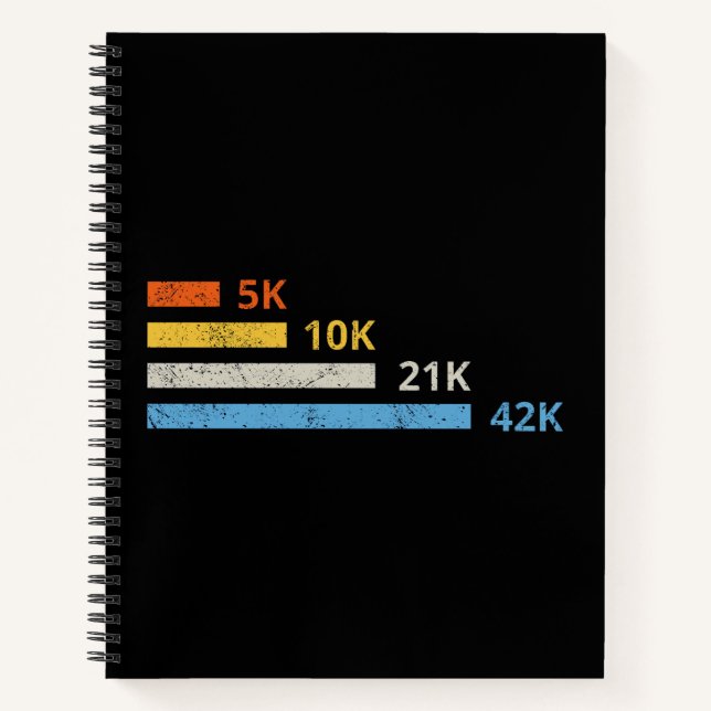 Running Distances II - 5K 10K 21K 42K Marathoner Notebook (Front)