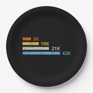 Running Distances II - 5K 10K 21K 42K Marathoner Paper Plate