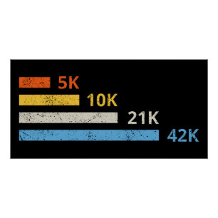 Running Distances II - 5K 10K 21K 42K Marathoner Poster