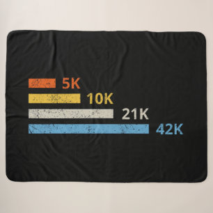 Running Distances II - 5K 10K 21K 42K Marathoner Sherpa Blanket